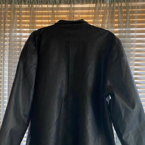 American Rag Dark Brown Faux Men's Leather Coat XL - Picture 8 of 12